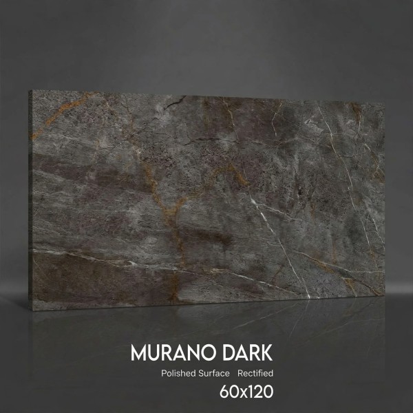Керамогранит Murano Dark 9526 60х120 полированный под мрамор тёмно-коричневый