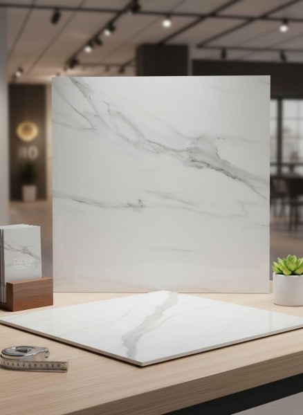 Керамогранит белый мрамор матовый Satvariya Gray 60х60 