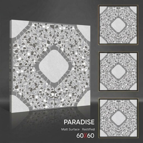Керамогранит серый 60х60 матовый под камень Paradise 6782