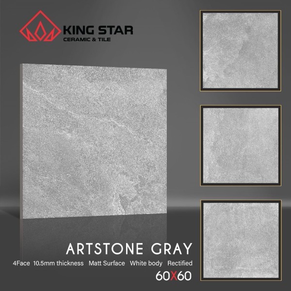 Керамогранит Artstone Gray MT 60х60 матовый 33015